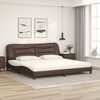 vidaXL Cama com colch&atilde;o Hvar 200x200 cm couro artificial castanho