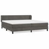 vidaXL Cama com molas/colch&atilde;o 200x200 cm veludo cinzento-escuro
