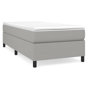 vidaXL Estrutura de cama com molas 90x200 cm tecido cinzento-claro