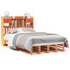 vidaXL Cama c/ estante sem colch&atilde;o 120x190cm pinho maci&ccedil;o castanho-mel