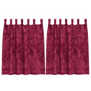 vidaXL Cortinas de Veludo 2 pcs Vinho Vermelho 140 x 140 cm Veludo