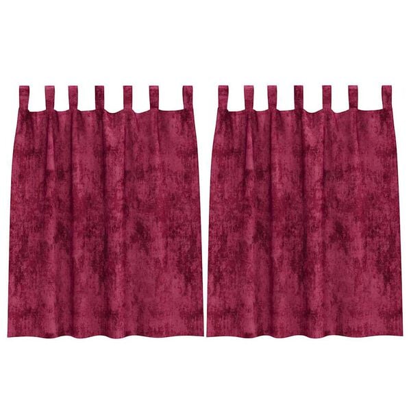 vidaXL Cortinas de Veludo 2 pcs Vinho Vermelho 140 x 140 cm Veludo