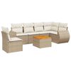vidaXL 7 pcs conjunto de sof&aacute;s p/ jardim com almofad&otilde;es vime PE bege