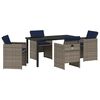 vidaXL Conjunto de Jantar para Jardim 5 unid. Cinzeto vime PE