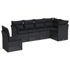 vidaXL 6 pcs conjunto sof&aacute;s de jardim c/ almofad&otilde;es vime PE preto