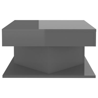 vidaXL Mesa de centro 57x57x30 cm contraplacado cinzento brilhante