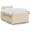 vidaXL Cama boxspring com colch&atilde;o 120x190 cm tecido cor creme