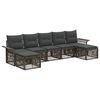 vidaXL Conjunto de Sof&aacute; de Jardim 7 unid. Cinzento vime PE
