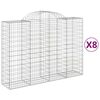 vidaXL Cestos gabi&atilde;o arqueados 8pcs 200x50x140/160cm ferro galvanizado