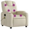 vidaXL Poltrona de massagens reclin&aacute;vel couro artificial cor creme