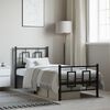 vidaXL Estrutura de cama com cabeceira e p&eacute;s 75x190 cm metal preto