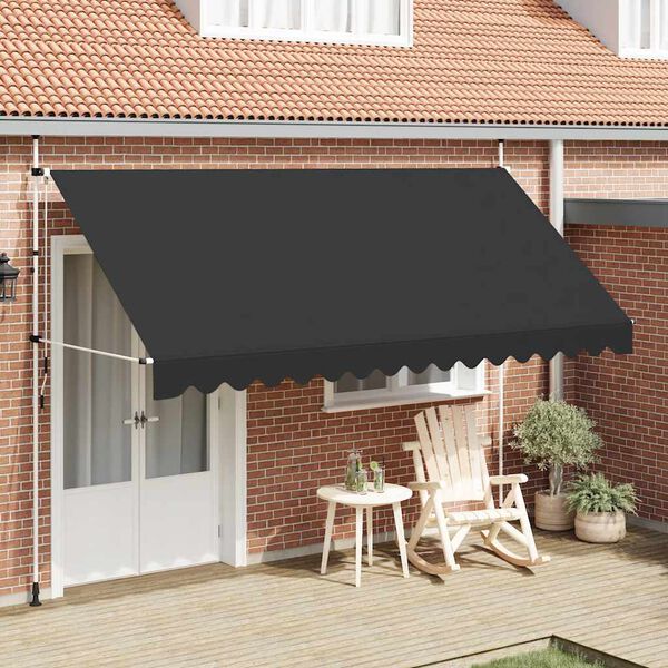 vidaXL Toldo retrátil manual 400 cm antracite