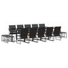 vidaXL Conjunto de Jantar para Jardim 15 unid. Preto A&ccedil;o