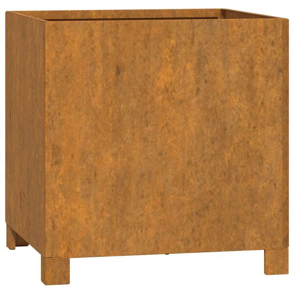 vidaXL Vaso/floreira com pernas 40x40x40 cm a&ccedil;o corten cor enferrujado