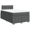vidaXL Cama com molas/colch&atilde;o 120x200 cm tecido cinzento-escuro