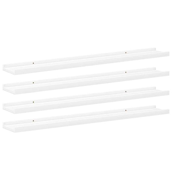 vidaXL Prateleiras de parede 4 pcs 100x9x3 cm branco