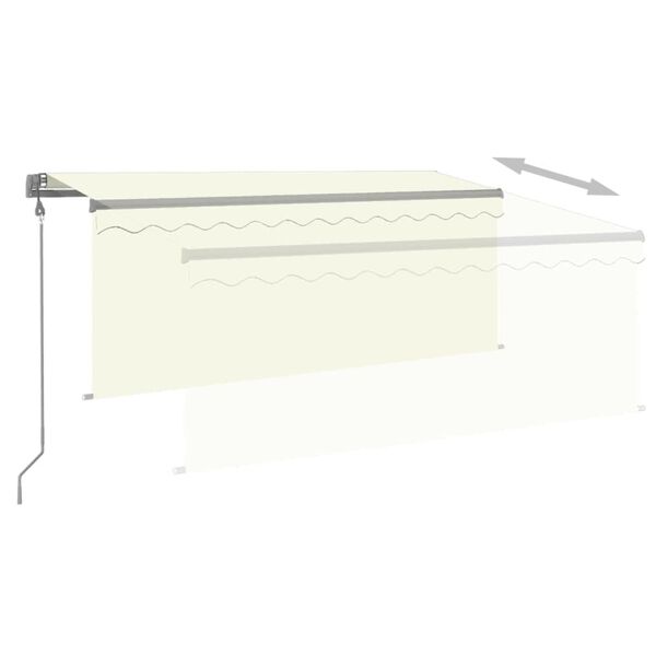 vidaXL Toldo autom&aacute;tico c/ estore/LED/sensor vento 3,5x2,5 m cor creme