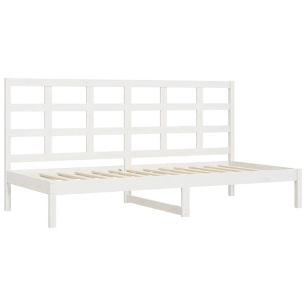 vidaXL Sofá-cama sem colchão 80x200 cm madeira de pinho maciça branco