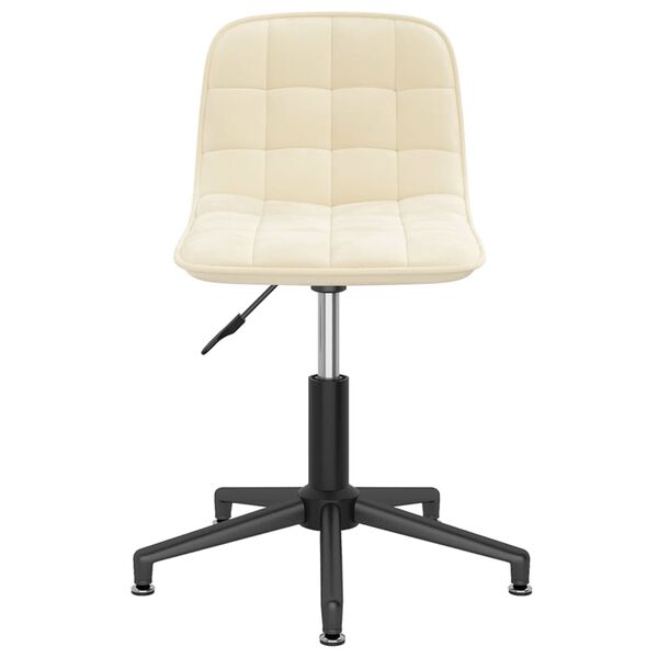 vidaXL Cadeira de jantar girat&oacute;ria veludo cor creme