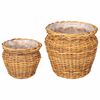 vidaXL Cesta de Plantador GENDT 2 unid. Marrom Natural Rattan Kubu
