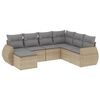 vidaXL 7 pcs conjunto de sof&aacute;s p/ jardim com almofad&otilde;es vime PE bege
