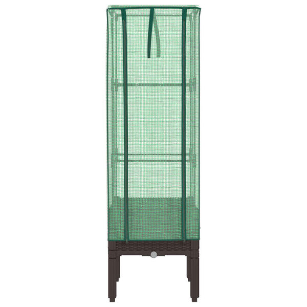 vidaXL Canteiro elevado com cobertura de estufa aspeto de vime