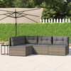 vidaXL 4 pcs conjunto lounge de jardim c/ almofad&otilde;es vime PE cinzento