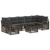 vidaXL Conjunto de Sof&aacute; de Jardim 8 unid. Cinzento vime PE