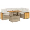 vidaXL 6 pcs conjunto sof&aacute;s jardim com almofad&otilde;es vime PE/ac&aacute;cia bege