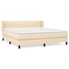 vidaXL Cama com molas/colch&atilde;o 160x200 cm tecido cor creme
