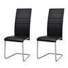 vidaXL Cadeiras de jantar cantilever 2 pcs couro artificial preto
