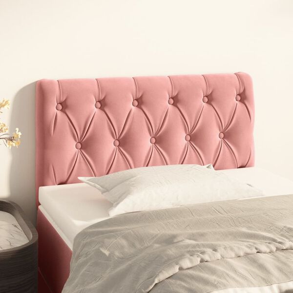 vidaXL Cabeceira de cama veludo 80x7x78/88 cm rosa