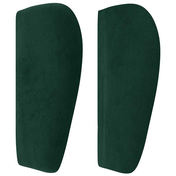 vidaXL Cabeceira de cama c/ abas veludo 163x23x78/88cm verde-escuro