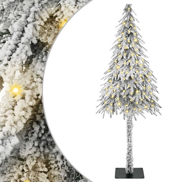 vidaXL &Aacute;rvore de Natal com 150 LEDs com suporte Branco 150 cm PE e A&ccedil;o
