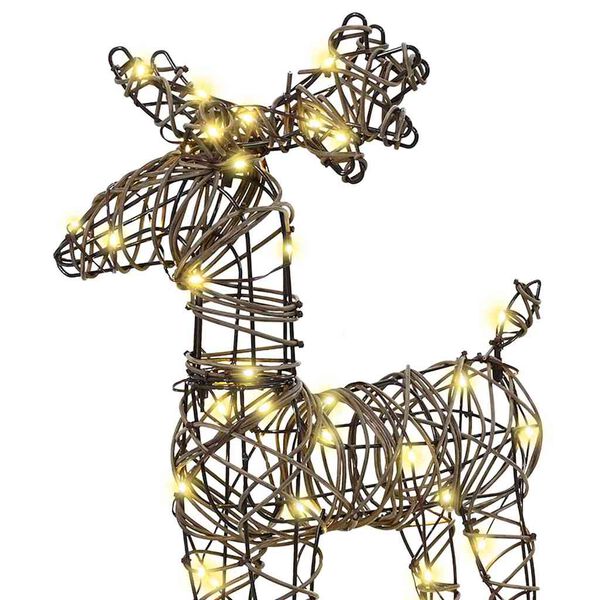 vidaXL Trenó Puxado por Rena Branco quente 52.5 x 28 x 32.5 cm Vime