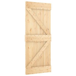 vidaXL Porta Deslizante NARVIK Natural e Preto 70 x 210 cm (213,5 cm)