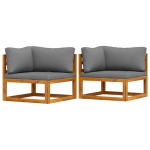 vidaXL Sof&aacute;s de canto seccionais c/ almofad&otilde;es 2 pcs cinzento-escuro