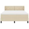 vidaXL Cama Box com colch&atilde;o com cabeceira Creme 160 x 200 cm tecido