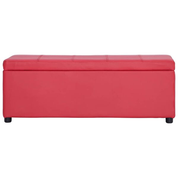 vidaXL Banco c/ comp. arruma&ccedil;&atilde;o 116 cm couro artificial vermelho