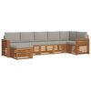 vidaXL Conjunto de Sof&aacute;s para Exterior 7 unid. Cinza Natural e Claro