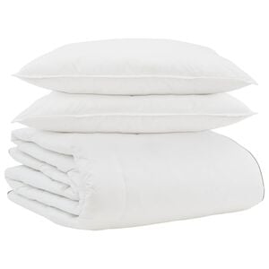 vidaXL Edredom de Inverno com travesseiro 3 pcs Branco Pena de ganso