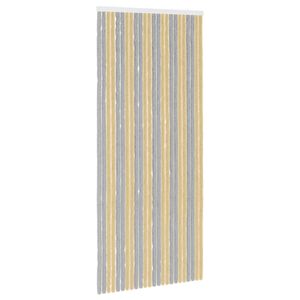 vidaXL Cortina de Insetos Chenille Cinza e Bege 100 x 230 cm 100% PP