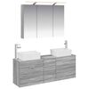 vidaXL Conjunto de M&oacute;veis para Banheiro 4 pcs Sonoma cinzento