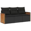vidaXL 3 pcs conjunto sof&aacute;s de jardim com almofad&otilde;es vime PE preto