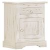 vidaXL Mesa de cabeceira 40x30x50cm madeira de mangueira maci&ccedil;a branco