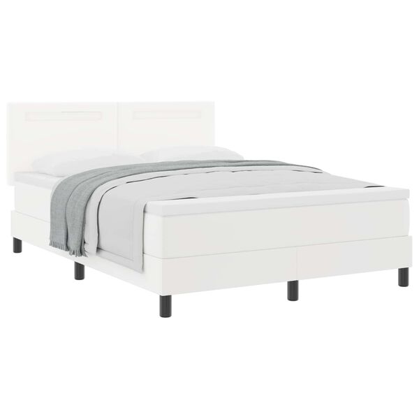 vidaXL Cama Box com colch&atilde;o Branco 140 x 190 cm Couro sint&eacute;tico