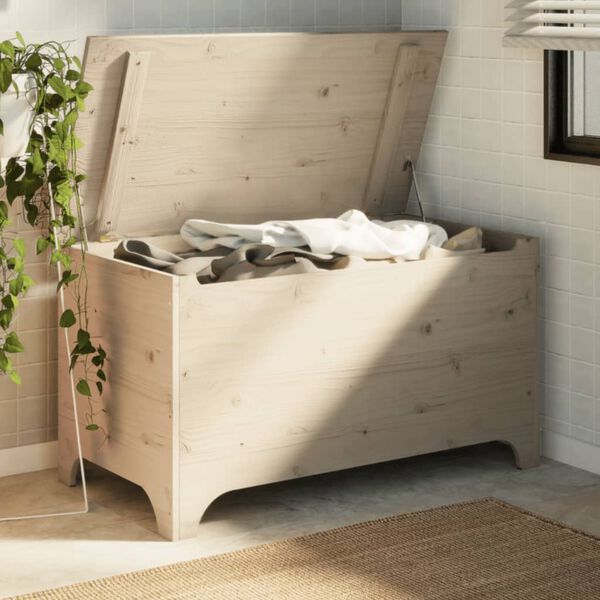 vidaXL Caixa de arruma&ccedil;&atilde;o com tampa RANA 100x49x54 cm pinho maci&ccedil;o