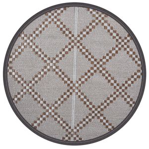 vidaXL Tapete de exterior &Oslash;160 cm ARAKIL PP castanho