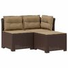 vidaXL Sof&aacute; de Jardim 3 Lugares com Almofadas visual Rattan PP
