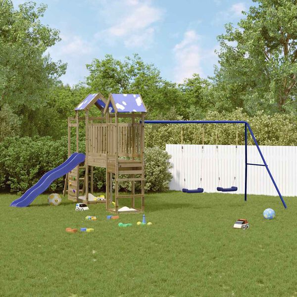 vidaXL Conjunto de brincar para exterior madeira de pinho impregnada